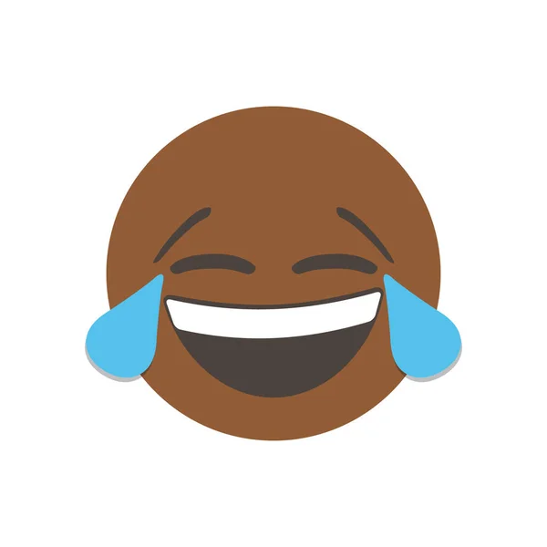 Face Avec Des Larmes Joie Haha Emoji Drôle Émoticône Jaune — Image vectorielle