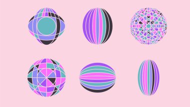 Vahşilik şekilleri, minimalist geometrik elementler, soyut Bauhaus formları. Basit yıldız ve çiçek şekli, temel biçim, modern grafik element vektörü seti. Vektör illüstrasyonu