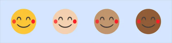 Glückliches Errötendes Gesicht Stilisiertes Vektorsymbol Emojis Emoticon Für Das Web — Stockvektor