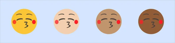 Beso Que Sopla Ilustración Vectorial Emoticono Realista Aislado Para Colección — Archivo Imágenes Vectoriales