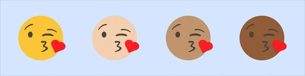 Beso Que Sopla Ilustración Vectorial Emoji Aislado Fondo Blanco Vector — Archivo Imágenes Vectoriales