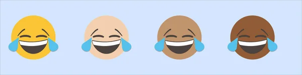 Lächeln Lachen Stilisiertes Vektorsymbol Emojis Isoliert Auf Weißem Hintergrund Vektor — Stockvektor