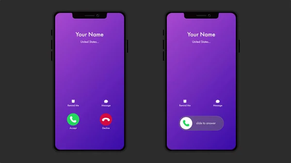 Smartphone Avec Appel Entrant Écran Vecteur Illustration Vectorielle — Image vectorielle