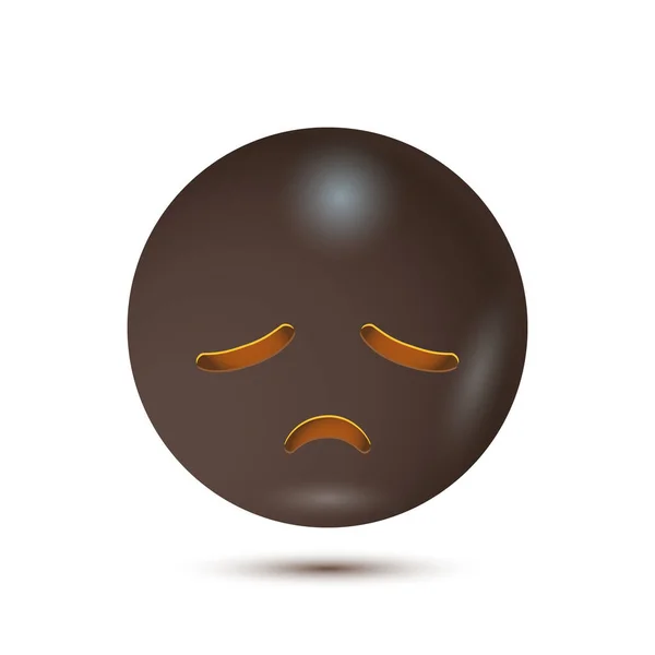 悲伤的脸 悲伤的脸 有趣的黄色情绪 面带微笑的性格设计 3D情感的网页 病媒Emoji 关于接口 — 图库矢量图片