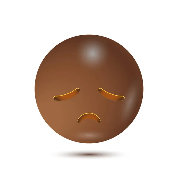 Szomorú Szomorú Arc Szomorú Vicces Sárga Hangulat Mosolygó Emotikon Karakter — Stock Vector