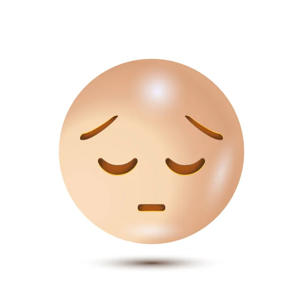 Triste Cara Triste Triste Icono Vectorial Estilizado Emoticono Realista Aislado — Archivo Imágenes Vectoriales