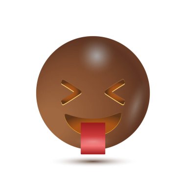 Dilim tutuldu. 3D biçimlendirilmiş vektör simgesi. emoji. Ağ için 3 boyutlu ifade. emoticon karakterleri tasarım koleksiyonu için. Web arayüzü için
