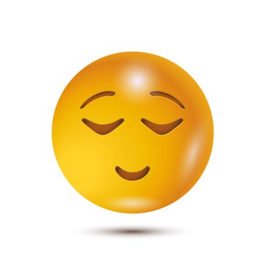 Gülümse. Vektör çizimi. Gerçekçi bir ifade. Beyaz arka planda izole edilmiş. emoticon karakterleri tasarım koleksiyonu için. Web arayüzü için