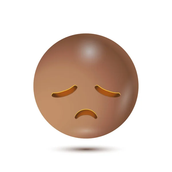 Triste Triste Triste Drôle Émoticône Jaune Emoji Isolé Fond Blanc — Image vectorielle