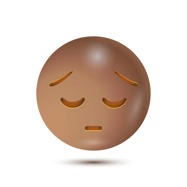 Droevig Droevig Gezicht Droevig Gestileerde Vector Icoon Emoji Geïsoleerd Voor — Stockvector