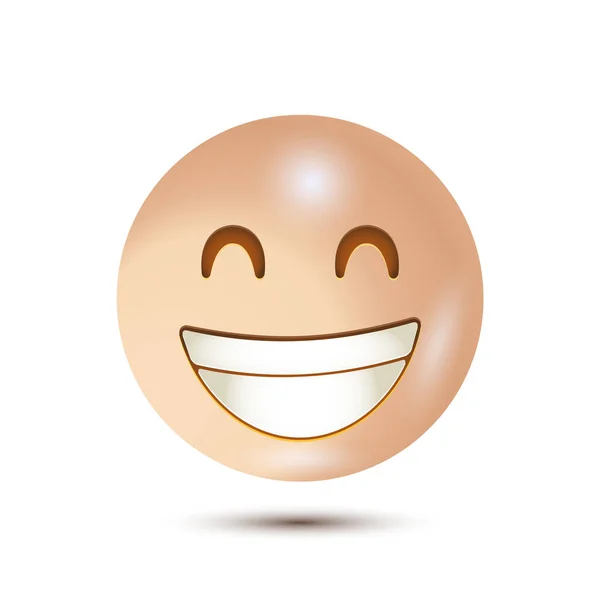 Sorrisetto Faccia Raggiante Con Gli Occhi Sorridenti Faccia Sdolcinata Illustrazione — Vettoriale Stock