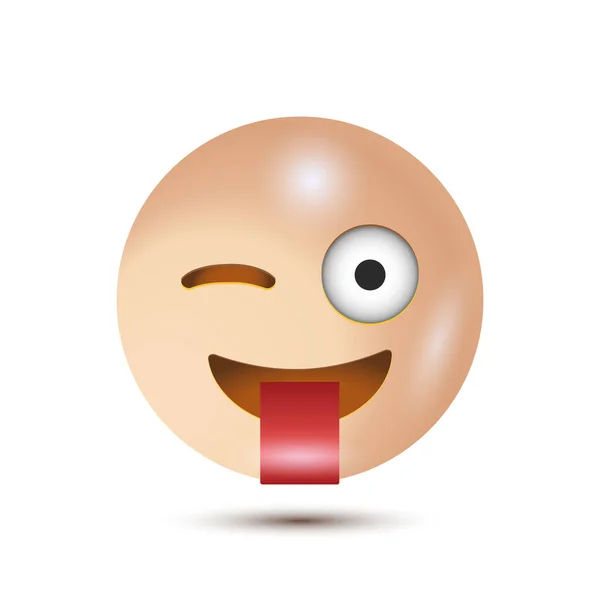 Crazy Stuck Out Tongue Winking Eye Icône Vectorielle Stylisée Emoji — Image vectorielle