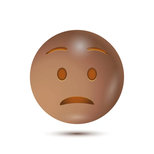 Frowning Face Megafrown Disappointment Funny Yellow Emoticon Emoji Emoticon Web — Stock Vector