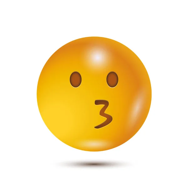 Mencium Mata Tersenyum Vektor Ilustrasi Emoji Terisolasi Untuk Koleksi Desain - Stok Vektor