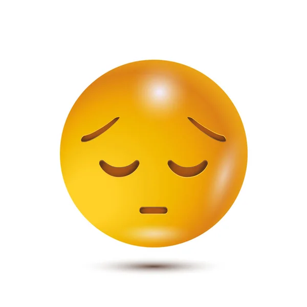 Sad Sad Face Sorrowful Vector Illustration Realistic Emoticon Emoticon Web — Stock Vector