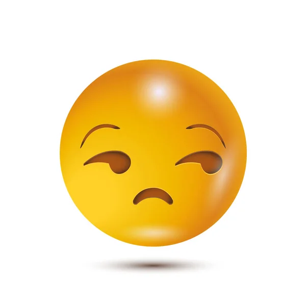 Unzufrieden Meh Unbeeindruckt Lustige Gelbe Emoticons Lächelnde Emoticon Charakterdesign Emoticon — Stockvektor