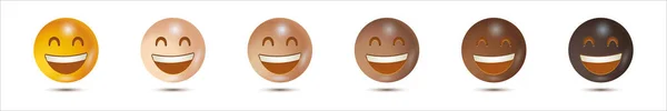 Set Sonrisas Icono Vectorial Estilizado Diseño Carácter Emoticono Sonriente Aislado — Archivo Imágenes Vectoriales