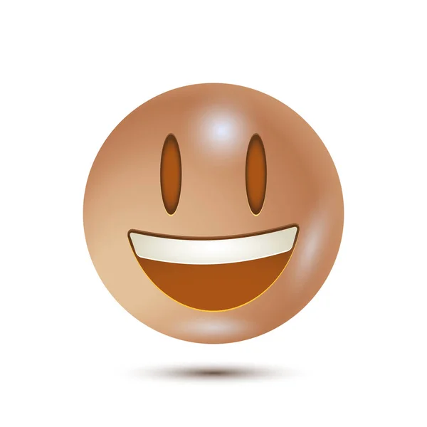 大きな目で顔を焼きます 3Dスタイルのベクトルアイコン 笑顔のキャラクターデザイン ウェブのための3D感情 ベクトル エモーション アプリで — ストックベクタ