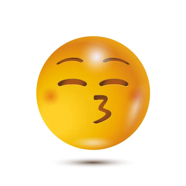 Beijar Olhos Fechados Ícone Vetorial Estilizado Desenho Personagem Emoticon Sorridente —  Vetores de Stock