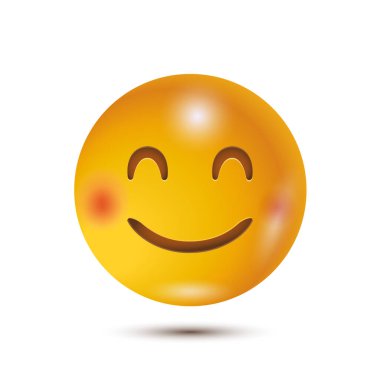 Gülümse. 3D biçimlendirilmiş vektör simgesi. gülümseyen yüz ifadesi karakter tasarımı. Ağ için 3 boyutlu ifade. emoticon karakterleri tasarım koleksiyonu için. arayüz için