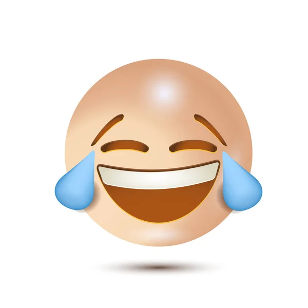 Face Tears Joy Haha Emoji Funny Yellow Emoticon Emoji Emoticon — Stock Vector