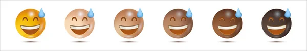 Set Sonrisas Icono Vectorial Estilizado Diseño Carácter Emoticono Sonriente Aislado — Archivo Imágenes Vectoriales