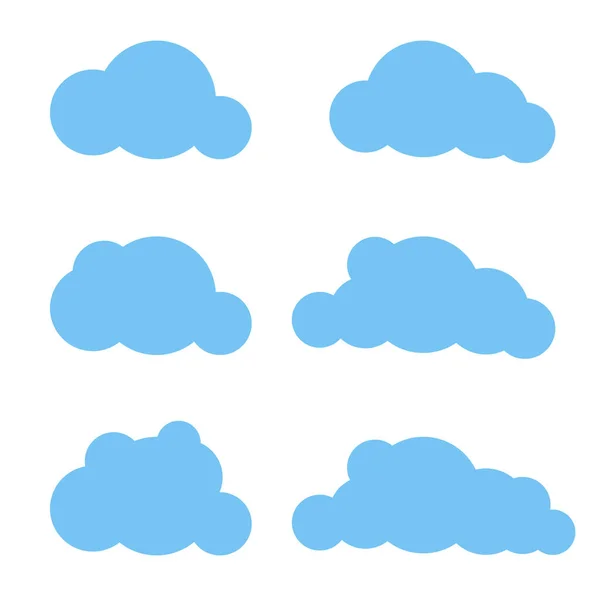 云彩摘要在蓝色背景上孤立的白色云集 矢量图解 矢量说明 — 图库矢量图片