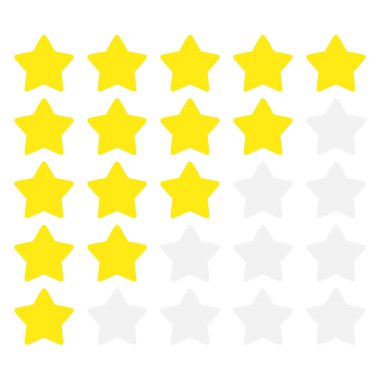 Basit yuvarlak yıldız derecesi. Taslak çizgilerle yıldızlar arka plandan fırlıyor. Vektör illüstrasyonu