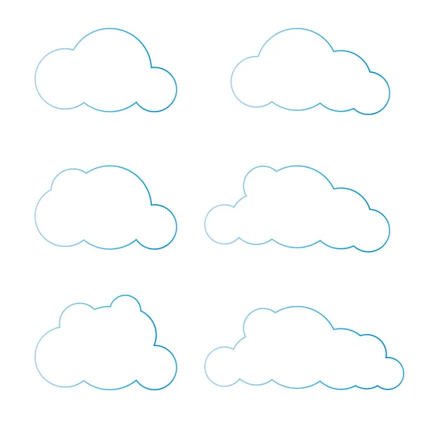 stock vector Cartoon clouds isolated on blue sky panorama vector collection. Cloudscape in blue sky, white cloud illustration. Vector illustration