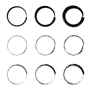El çizimi çember çizimi. Yuvarlak çerçeveler karalama tarzında. Tasarım elementleri için karalama daireleri. Yazı için kenarlıkları çember yapın. Çerçeve için tasarım ögesi
