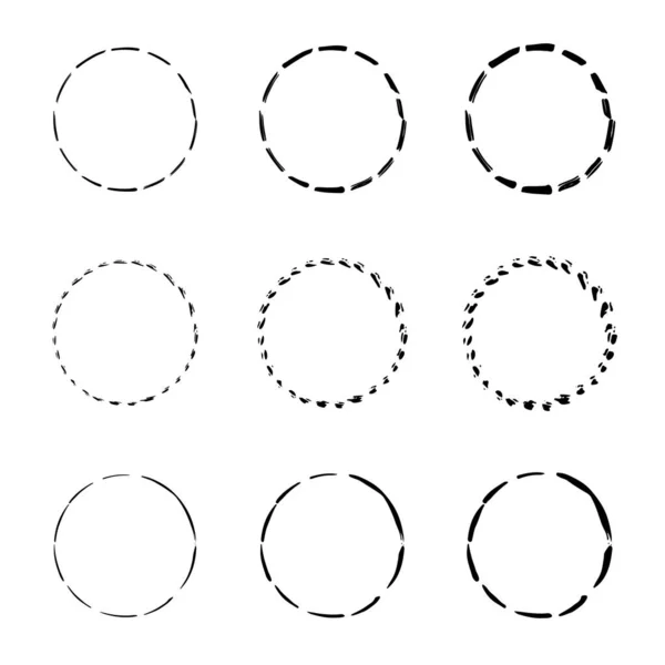 手描きの円スケッチ ドードルスタイルのラウンドフレーム 単純な手描きの円 明確な背景を持つ フレームの設計要素 — ストックベクタ