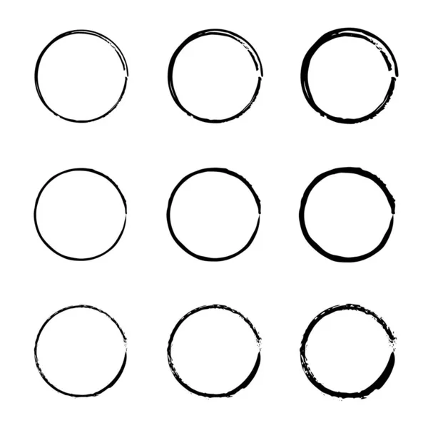 Conjunto Objetos Dibujados Mano Boceto Dibujado Mano Círculos Doodle Para — Archivo Imágenes Vectoriales