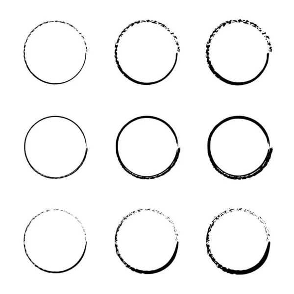 Super Uppsättning Cirklar Linjer Superbra Ramset Idealisk För Vintage Etikettdesign — Stock vektor