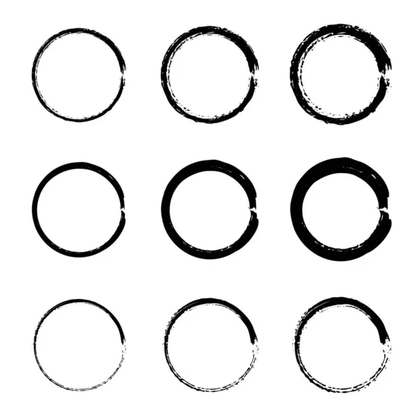 手描きのオブジェクトのセット 手描きスケッチ 円形の速度線 幾何学芸術 ベクターイラスト — ストックベクタ