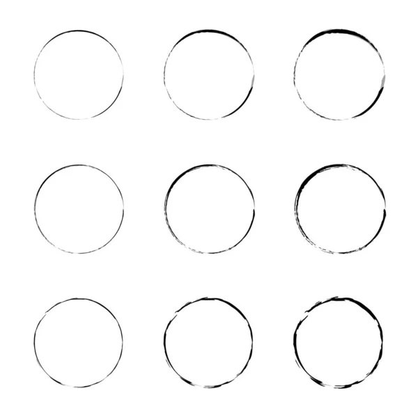 Χέρι Ζωγραφισμένα Κύκλους Σκίτσο Πλαίσιο Που Στρογγυλό Πλαίσιο Στυλ Doodle — Διανυσματικό Αρχείο