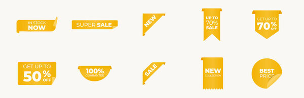 Special offer tag collection. Sale tag set. Ribbon sale banners isolated. Discount label design. Best choice 3d ribbon banners
