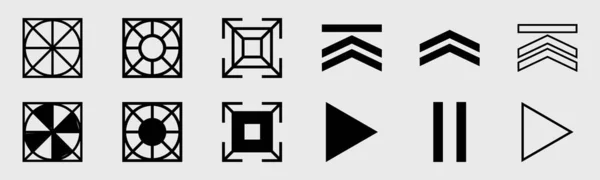 Retro Futuristische Elementen Voor Design Verzameling Van Abstracte Geometrische Symbolen — Stockvector