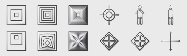 Ретро Футуристические Элементы Дизайна Модные Геометрические Элементы Дизайна Простые Формы — стоковый вектор