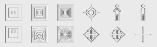 Коллекция Элементов Y2K Большая Коллекция Абстрактных Графических Геометрических Объектов Абстрактный — стоковый вектор
