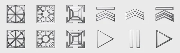 Збірка Елементів Y2K Модні Геометричні Елементи Дизайну Прикраси Прикраси Глюк — стоковий вектор
