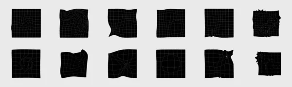 Retrofuturistische Y2K Geometrie Design Elementen Collectie Trendy Geometrische Designelementen Frames — Stockvector