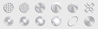 Y2K elementlerinin toplanması. Minimalist geometrik elementler. Basit şekiller. Modern grafik element vektörü seti. Vektör illüstrasyonu