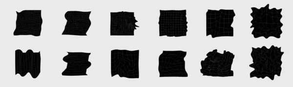 Elementos Futuristas Retro Para Diseño Gran Colección Objetos Geométricos Gráficos — Archivo Imágenes Vectoriales