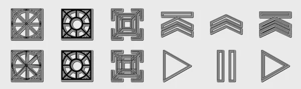 Retrofuturista Colección Elementos Diseño Geometría Y2K Colección Símbolos Geométricos Gráficos — Archivo Imágenes Vectoriales