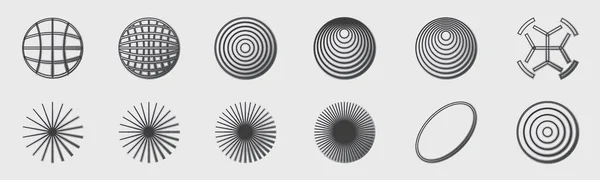 Elementos Futuristas Retro Para Diseño Gran Colección Objetos Geométricos Gráficos — Archivo Imágenes Vectoriales