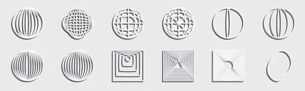 Retrofuturista Colección Elementos Diseño Geometría Y2K Colección Símbolos Geométricos Gráficos — Vector de stock