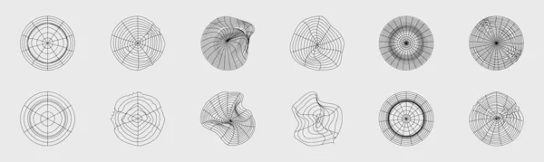 Elementos Futuristas Retro Para Diseño Colección Símbolos Geométricos Gráficos Abstractos — Archivo Imágenes Vectoriales