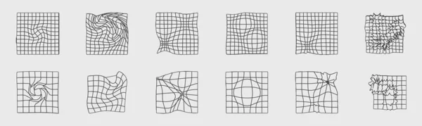 Αναδρομική Συλλογή Στοιχείων Σχεδιασμού Y2K Γεωμετρίας Μοντέρνα Γεωμετρικά Στοιχεία Σχεδιασμού — Διανυσματικό Αρχείο