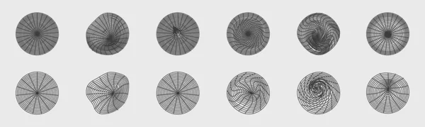 Conjunto Vectorial Y2K Gran Colección Objetos Geométricos Gráficos Abstractos Adornos — Archivo Imágenes Vectoriales