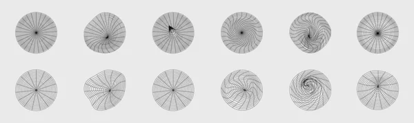 Retrofuturistik Y2K Geometri Tasarım Elemanları Koleksiyonu Soyut Grafik Geometrik Sembollerin — Stok Vektör